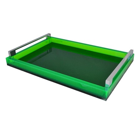 Muebles Tray with Silver Handles, Neon Green MU2644967